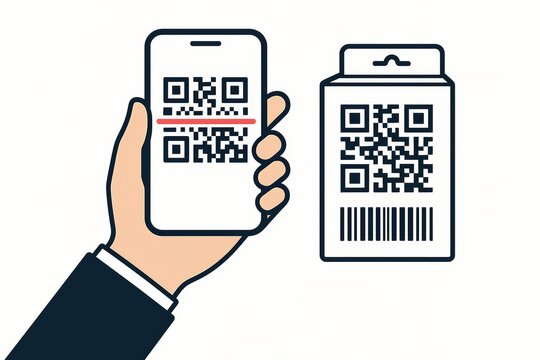Hand Scanning QR Code on Product Packaging with Smartphone