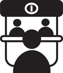 information booth line icon.Exhibitor line..symbol collection on black background.int