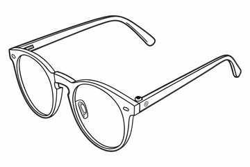 Classic round eyeglasses line art illustration