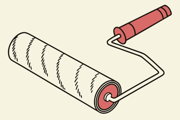 Simple illustration of a paint roller tool