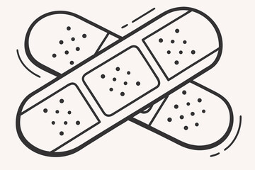 Two crossed bandages illustration