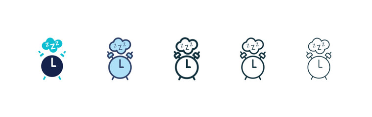 Alarm snooze icon vector illustrations set for app and web
