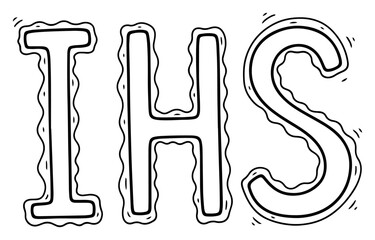 IHS Christogram christian symbol doodle