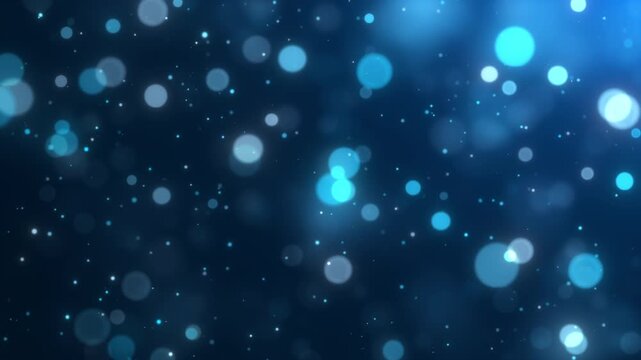 blue bokeh particles background light design loop