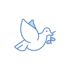 Peace Dove Blue Color Vector Icon