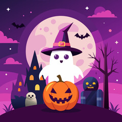 halloween background with pumpkin