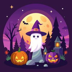 halloween background with pumpkin