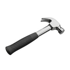 Shiny claw hammer isolated on transparent background, a tool for construction work, 3d product
