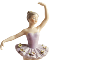 Ballerina Figurine in Lavender Tutu Performing Ballet Dance Pose | Porcelain Sculpture for Art Collectors, Home Decor and Classical Dance Enthusiasts
