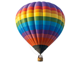 Naklejka premium Minimalist Top-Down View of Hot Air Balloon with Circular Color Pattern, White PNG