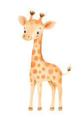 Obraz premium Cute Watercolor Baby Giraffe Illustration