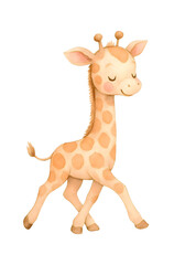 Cute Watercolor Baby Giraffe Illustration