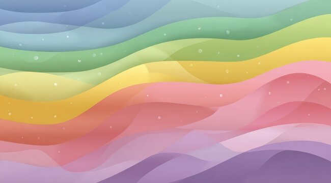 Abstract background with colorful waves and snow, vector illustration, flat design, vector art, simple