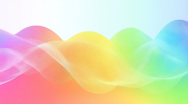 Colorful gradient background with soft waves and flowing lines, in a rainbow of colors, vector illustration