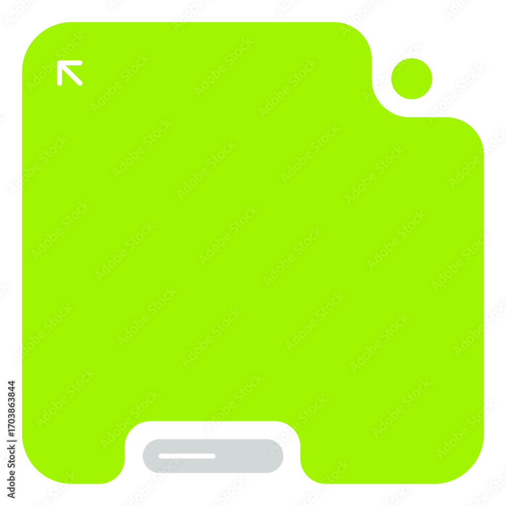 Aufkleber minimal green ui window frame with rounded corners and clean interface layout