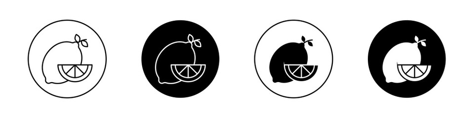 Lemon icons vectors for web designs.