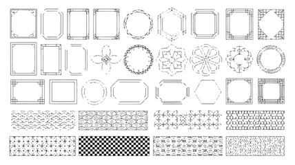 Vector art of collection of decorative borders and frames