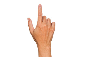 finger touch the screen hand gesture or finger pointing gesture isolated on transparent background