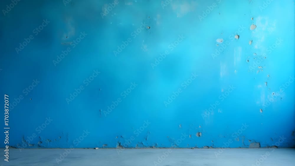 Poster empty blue wall with rough concrete texture and intricate patterns - abstract background concept wit