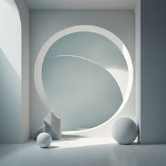 3d abstract empty room with space for product or display.