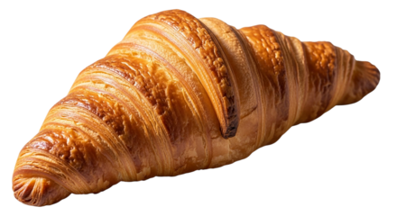 The perfect golden brown croissant a flaky delight promising a buttery delicious start to your on transparent background