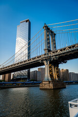 The historic Manhattan Bridge. Architecture of metropolis city.