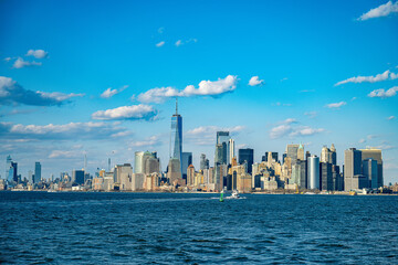 Naklejka premium Skyline of modern New York, the USA. Cityscape and panorama of modern architecture