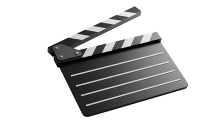 Ready to action Gripping the clapperboard for the next shot of the film a moment before we on transparent background