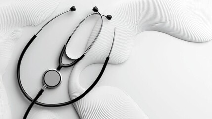 A stethoscope with a white and black pattern on a white background.