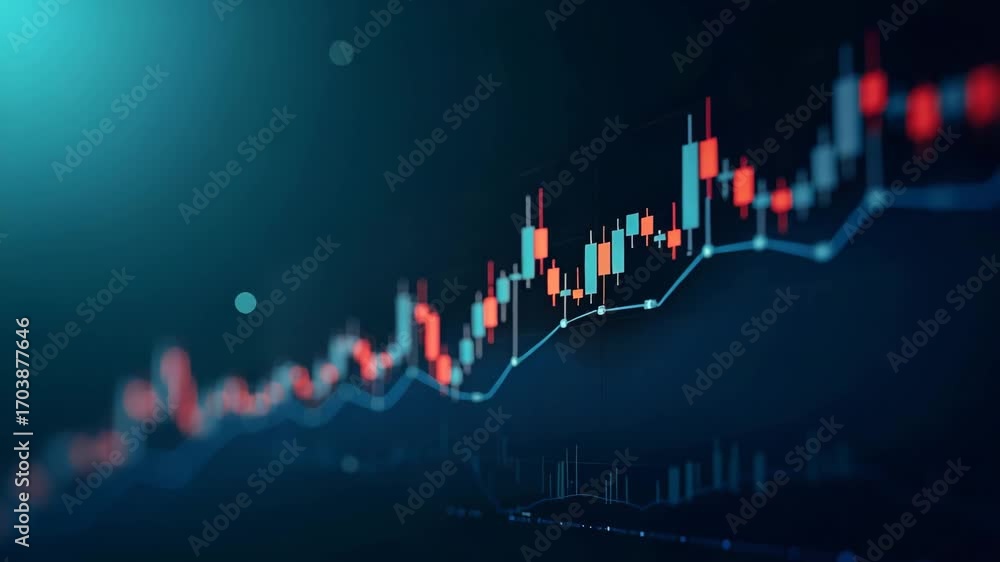 Poster business candlestick graph chart for stock market investment and trading - vector illustration conce
