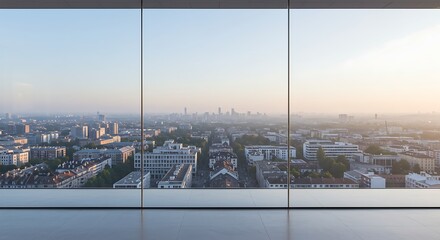 Sunset and blue sky over the urban cityscape, skyscrapers