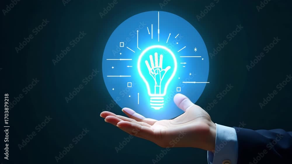 Poster flat hand presenting holographic digital literacy curriculum outline - key educational components in