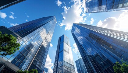 Modern Skyscrapers in Downtown City &ndash; Business District View