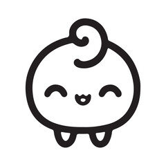 Kawaii vector illustration on a white background.Simple design,perfect for various uses.