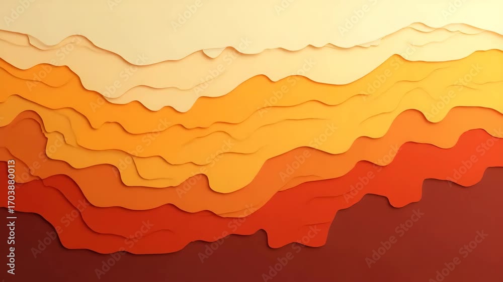Poster abstract topographic pattern with layered paper texture in warm hues - artistic backgrounds with nat