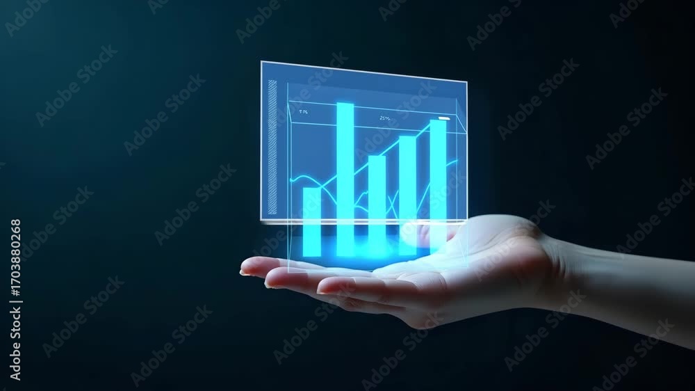 Aufkleber flat hand using holographic device to display evaluation metrics: examples of measurable performance