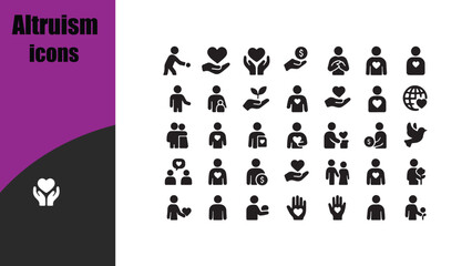 Altruism icons set