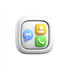 Abstract creative digital artwork concept Colorful Communication Icons in a Minimalist Design Style featuring modern communication, vibrant creativity, colorful design, perfect for social media