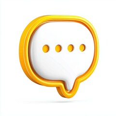 Colorful speech bubble conversation concept 3D Speech Bubble Icon with Rounded Edges and Bold Colors expressing modern imagination, colorful artistic storytelling, abstract 