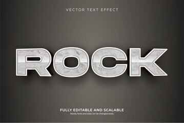 3D Rock Stone Style Editable Text Effect Vector Typography
