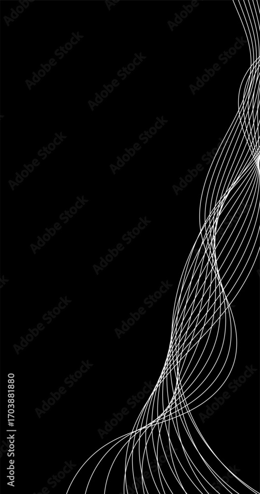 Aufkleber abstract copy space background with curve lines black and white design