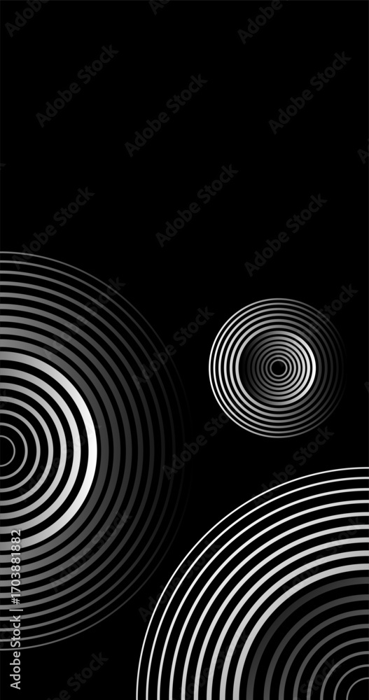 Poster abstract copy space background with circles in black and white design