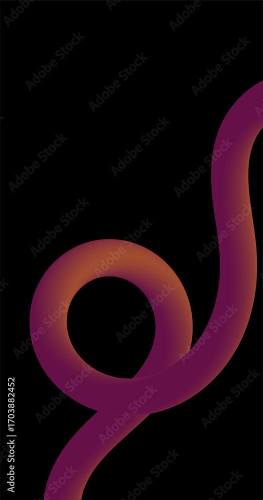 Poster orange purple gradient abstract background with fluid line and copy space