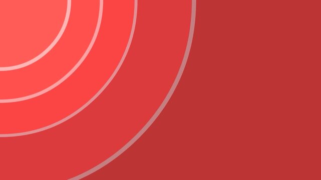 Soft, glowing circular waves expand outward against a solid red background. This minimalist motion graphic is suitable for alert notifications, technical displays, or abstract video backgrounds.