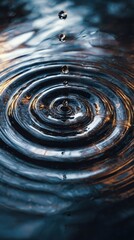 Water Droplet Impact - Circular Ripples on a Calm Surface.