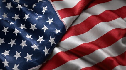The American flag features prominently with its red and white stripes and blue field adorned with white stars, evoking a sense of patriotism and national pride during a festive occasion.