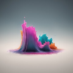 3d illustration of a colorful liquid flow modern abstract design.