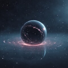 abstract background with space planets and stars. 3d illustration