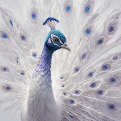 3d of a beautiful acock with white background