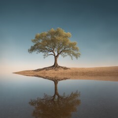 3d of a tree in the desert